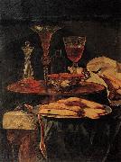 Christian Berentz, Still-Life with Crystal Glasses and Sponge-Cakes